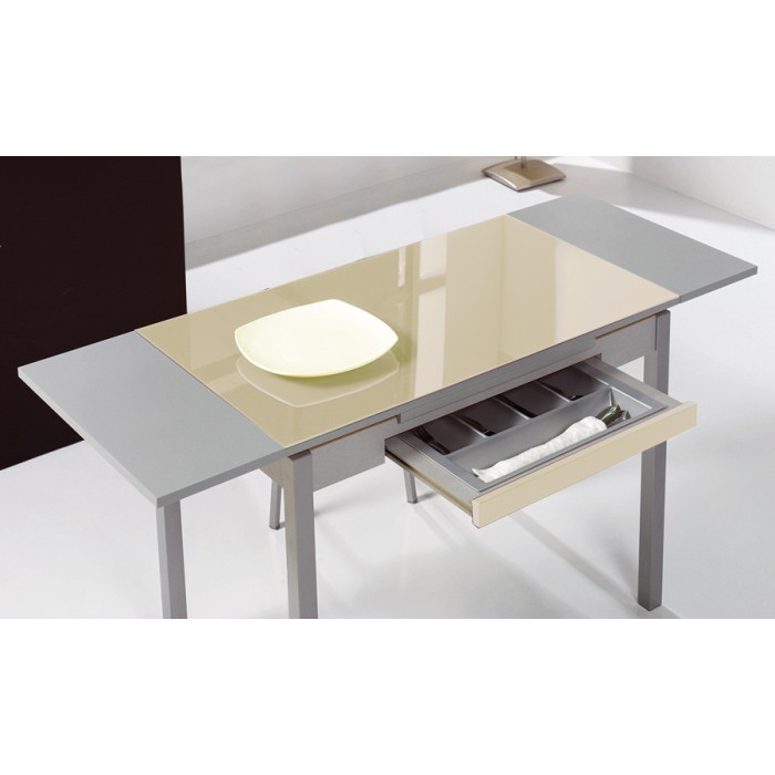 Oferta conjunto de mesa extensible con cajón y sillas de cocina