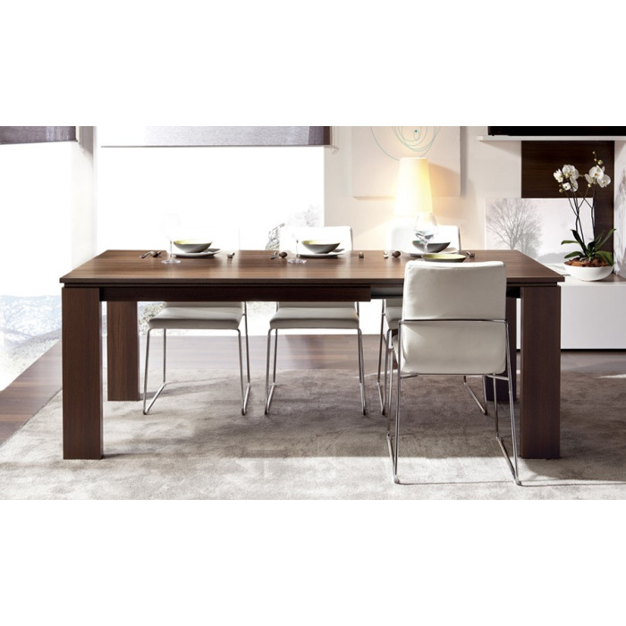 Mesa de comedor extensible marrón ASTURIAS