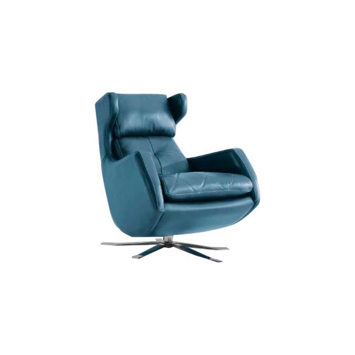 Sillón orejero giratorio Lady azul