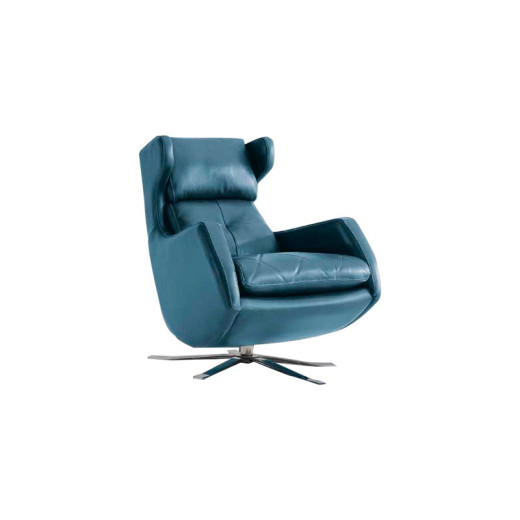 Sillón orejero giratorio Lady azul
