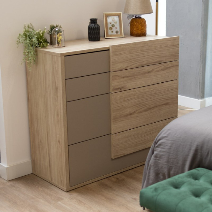 Cómoda de 2 cajones + 2 contenedores ELVA