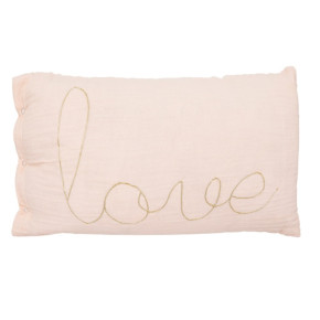Cojín infantil rosa con letras LOVE