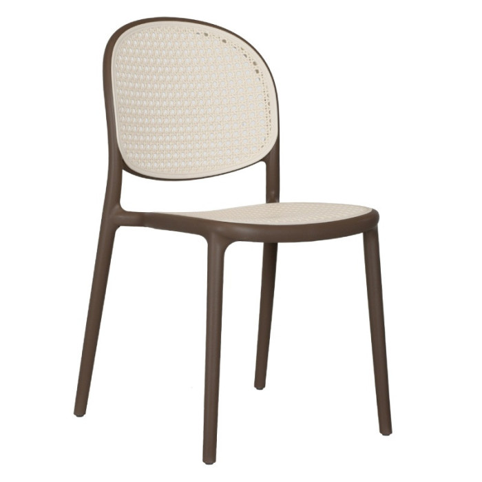 Silla de comedor efecto ratán para interior o exterior OLIVER
