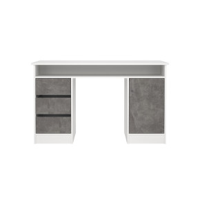 Mesa de cocina rectangular blanca y roble Nube de 60 x 77 x 100-150 cm