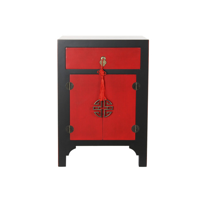 Mesita de noche rojo oriental ELIAT
