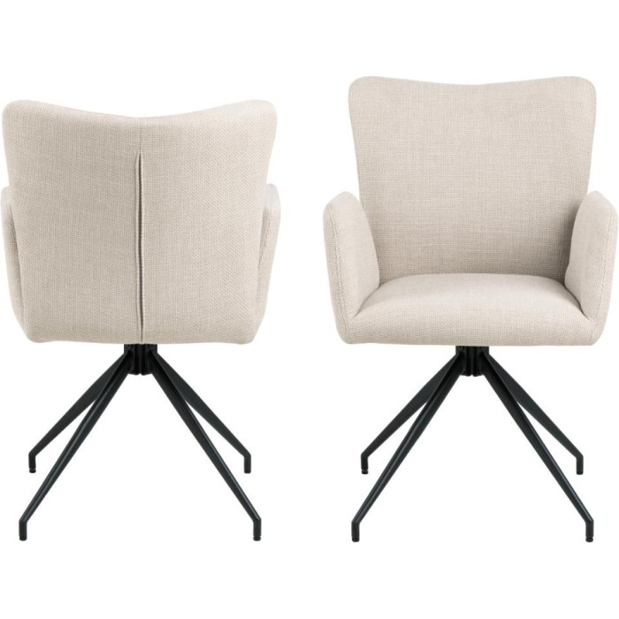 Pack 2 sillas respaldo alto beige LENA