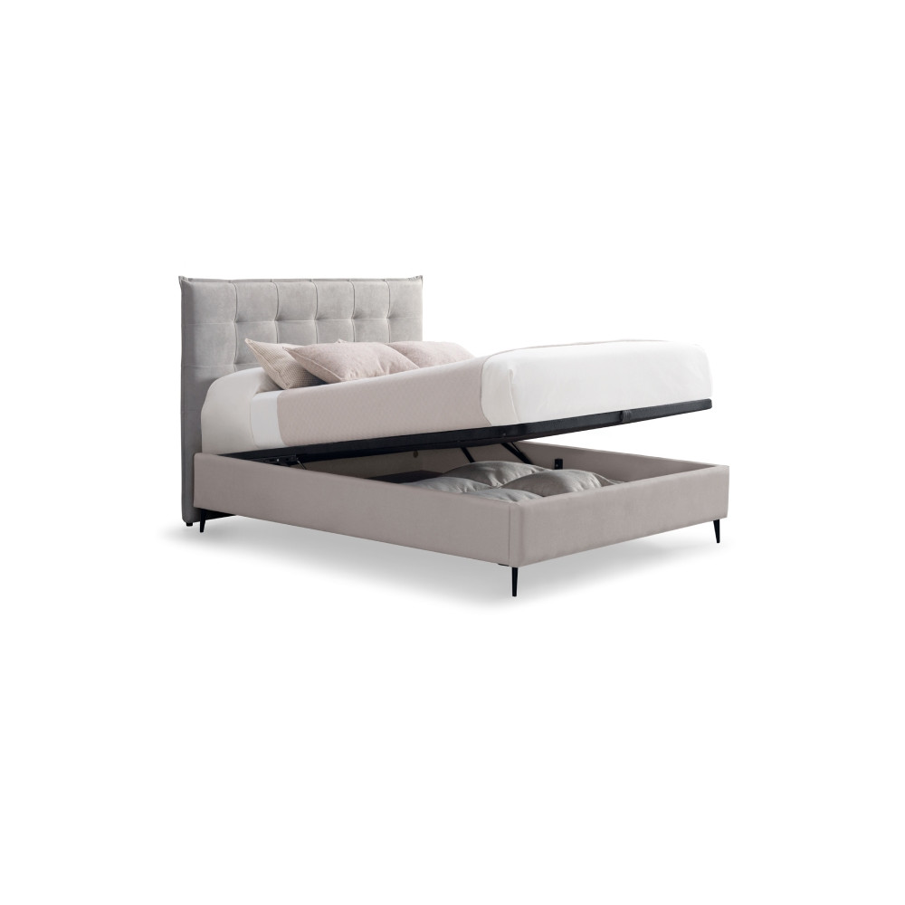 Cama con canapé tapizada con patas ELVA