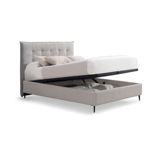 Cama con canapé tapizada con patas ELVA
