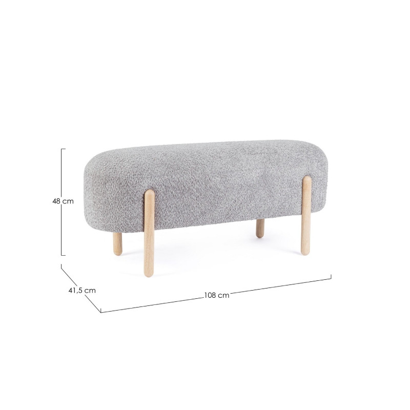 Banco pie de cama patas madera ORBE