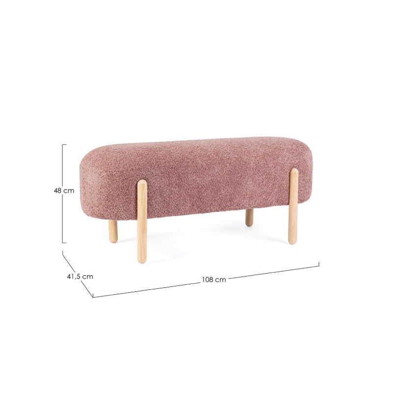 Banco pie de cama patas madera ORBE