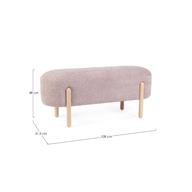 Banco pie de cama patas madera ORBE