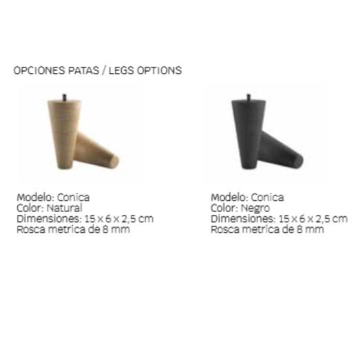 Base tapizada con patas FEN