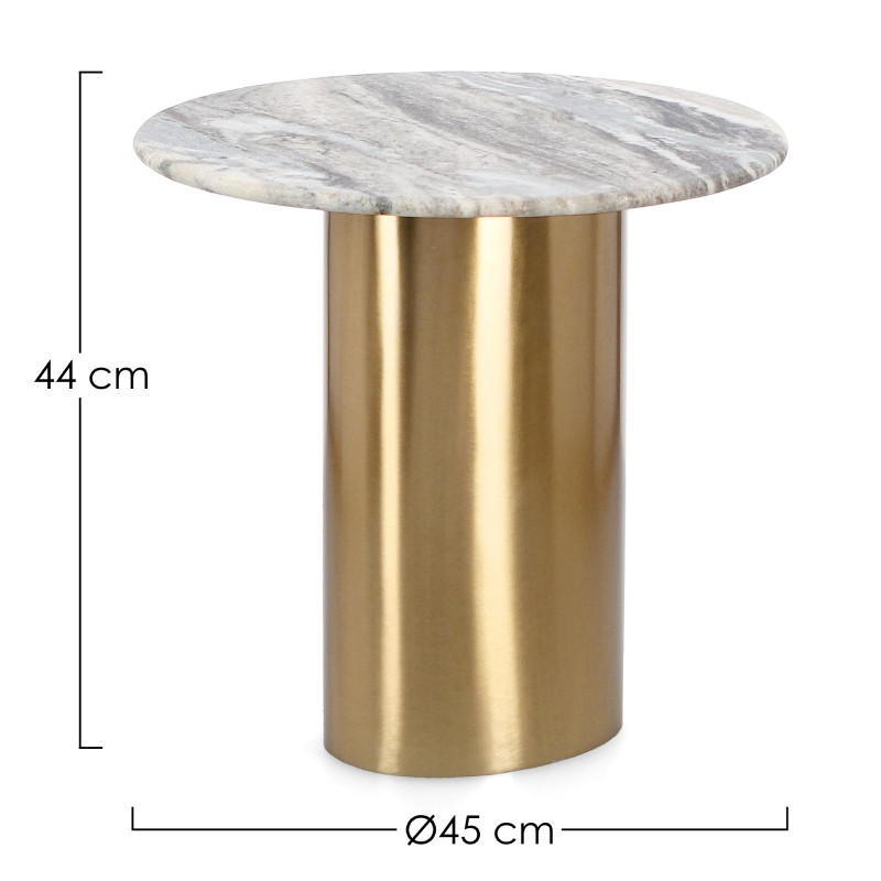 Mesa auxiliar tapa mármol LUMEN