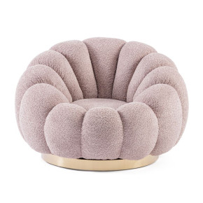 Sillón giratorio con base dorada ISOLDE
