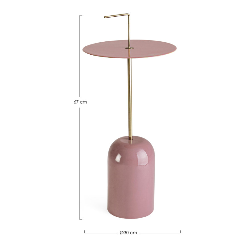 Mesa auxiliar rosa NERINA