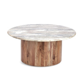 Mesa auxiliar tapa mármol UMBRA