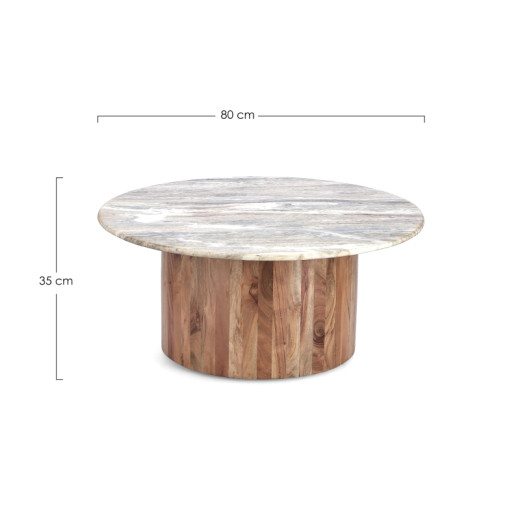 Mesa auxiliar tapa mármol UMBRA