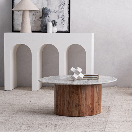 Mesa auxiliar tapa mármol UMBRA
