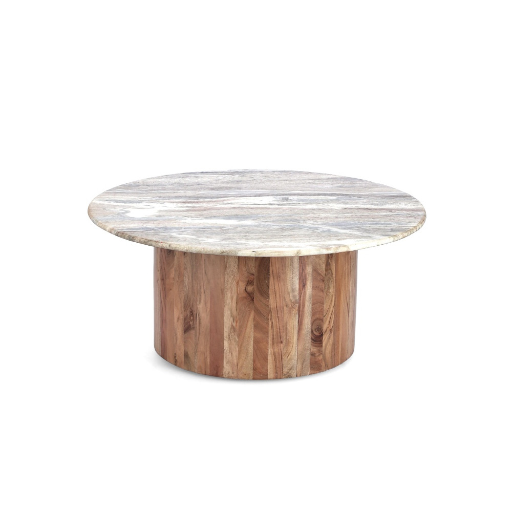 Mesa auxiliar tapa mármol UMBRA