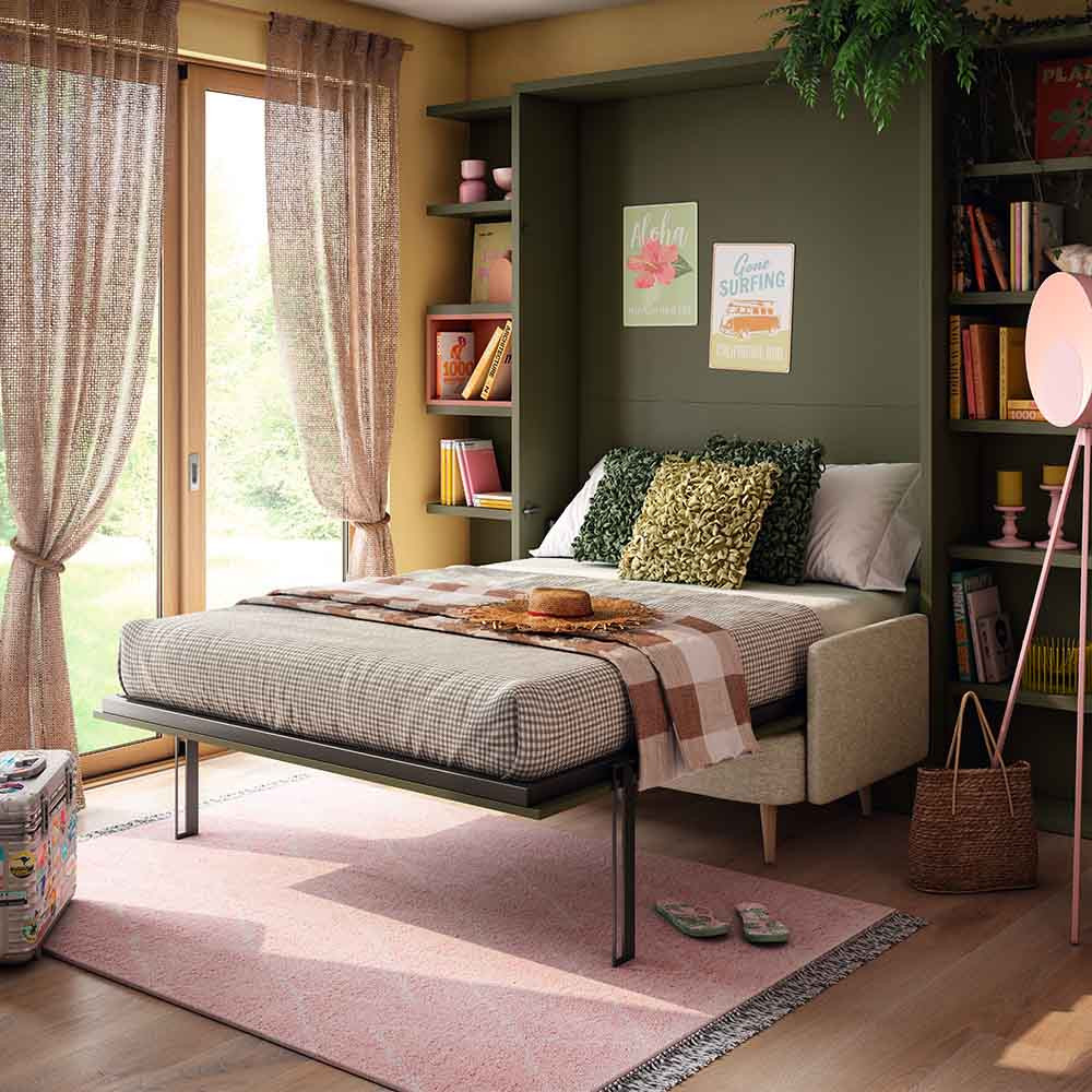 Cama abatible de 135 cm con sofá LUANA