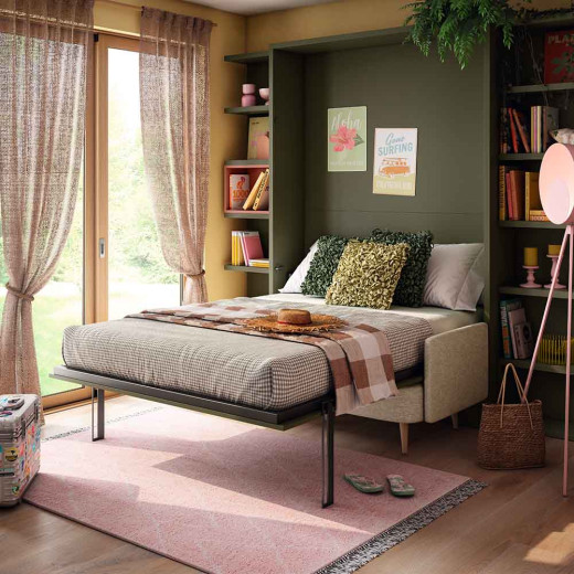Cama abatible de 135 cm con sofá LUANA
