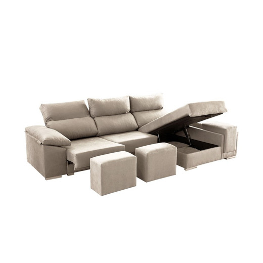 SOFÁ 3 PLAZAS CON CHAISE LONGUE KERITA
