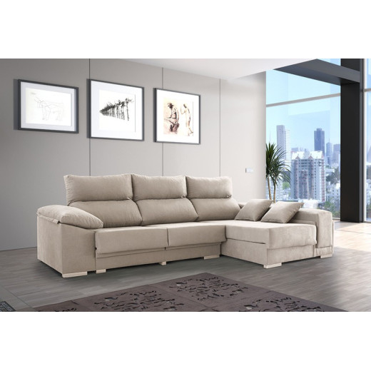 SOFÁ 3 PLAZAS CON CHAISE LONGUE KERITA