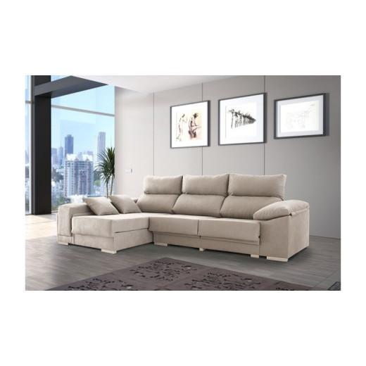 SOFÁ 3 PLAZAS CON CHAISE LONGUE KERITA