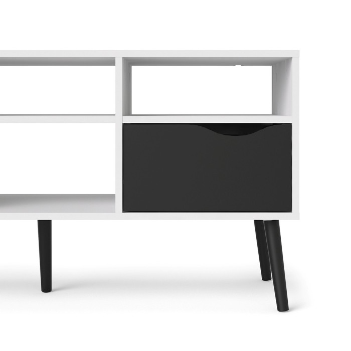 MESA DE TV  DOS CAJONES Y CUATRO HUECOS OSLO