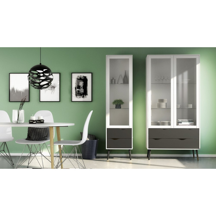 VITRINA UNA PUERTA CRISTAL Y DOS CAJONES OSLO VITRINA UNA PUERTA CRISTAL Y DOS CAJONES OSLO