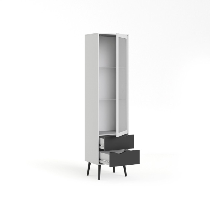 VITRINA UNA PUERTA CRISTAL Y DOS CAJONES OSLO VITRINA UNA PUERTA CRISTAL Y DOS CAJONES OSLO