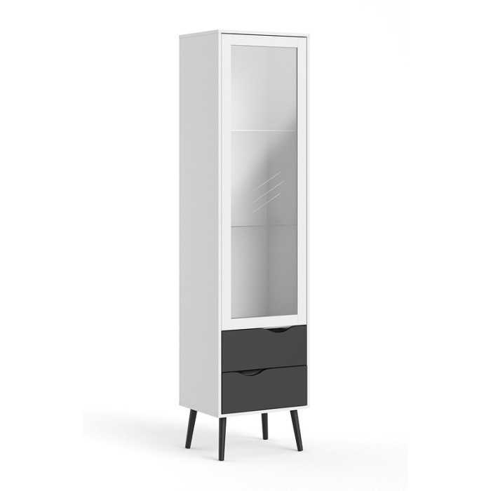 VITRINA UNA PUERTA CRISTAL Y DOS CAJONES OSLO VITRINA UNA PUERTA CRISTAL Y DOS CAJONES OSLO