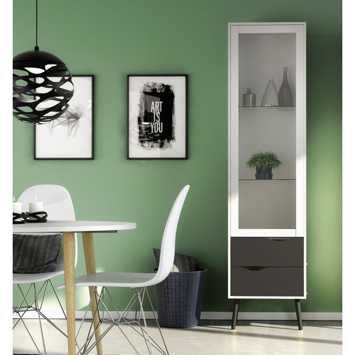 VITRINA UNA PUERTA CRISTAL Y DOS CAJONES OSLO VITRINA UNA PUERTA CRISTAL Y DOS CAJONES OSLO