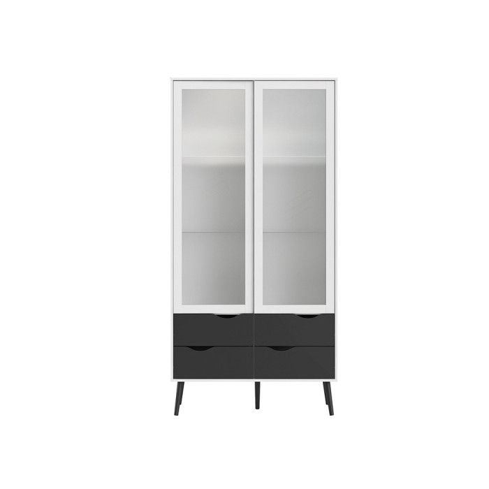 VITRINA DOS PUERTAS CRISTAL Y CUATRO CAJONES OSLO VITRINA DOS PUERTAS CRISTAL Y CUATRO CAJONES OSLO