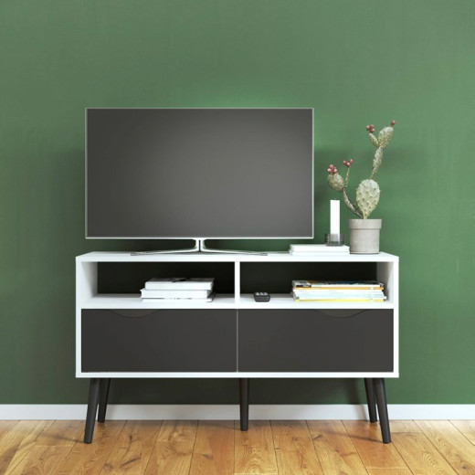 MESA DE TV DOS CAJONES Y DOS HUECOS OSLO