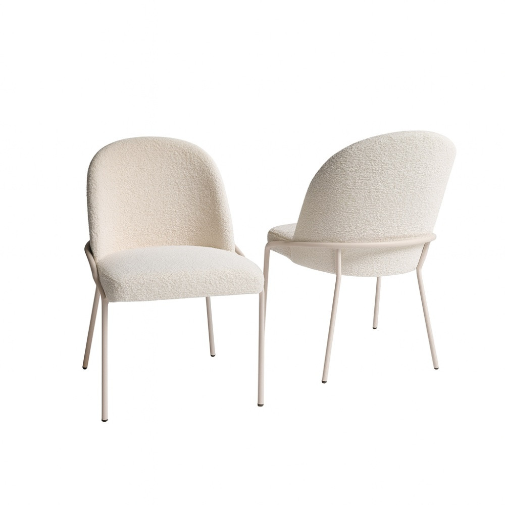 Silla de comedor pata metálica blanca SANA