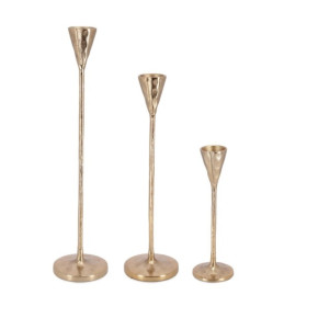 Set 3 candelabros dorados ORION
