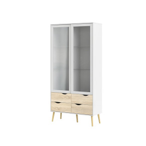 VITRINA DOS PUERTAS CRISTAL Y CUATRO CAJONES DELTA