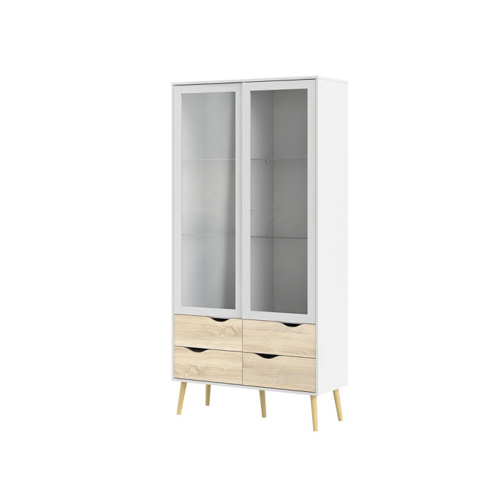 VITRINA DOS PUERTAS CRISTAL Y CUATRO CAJONES DELTA VITRINA DOS PUERTAS CRISTAL Y CUATRO CAJONES DELTA