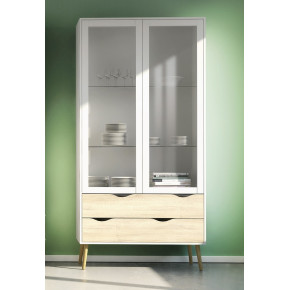 VITRINA DOS PUERTAS CRISTAL Y CUATRO CAJONES DELTA