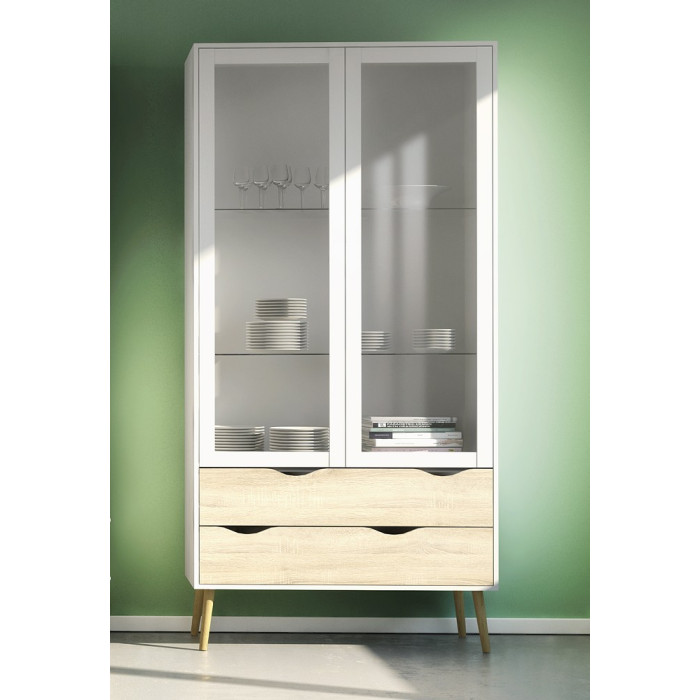 VITRINA DOS PUERTAS CRISTAL Y CUATRO CAJONES DELTA VITRINA DOS PUERTAS CRISTAL Y CUATRO CAJONES DELTA