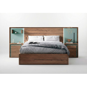 Dormitorio cabecero corrido con led+ 2 mesillas SOULMATE