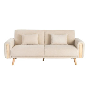 Sofá cama beige patas madera LINO