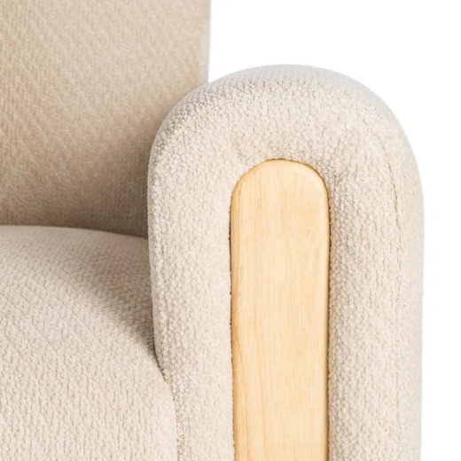 Sofá cama beige patas madera LINO