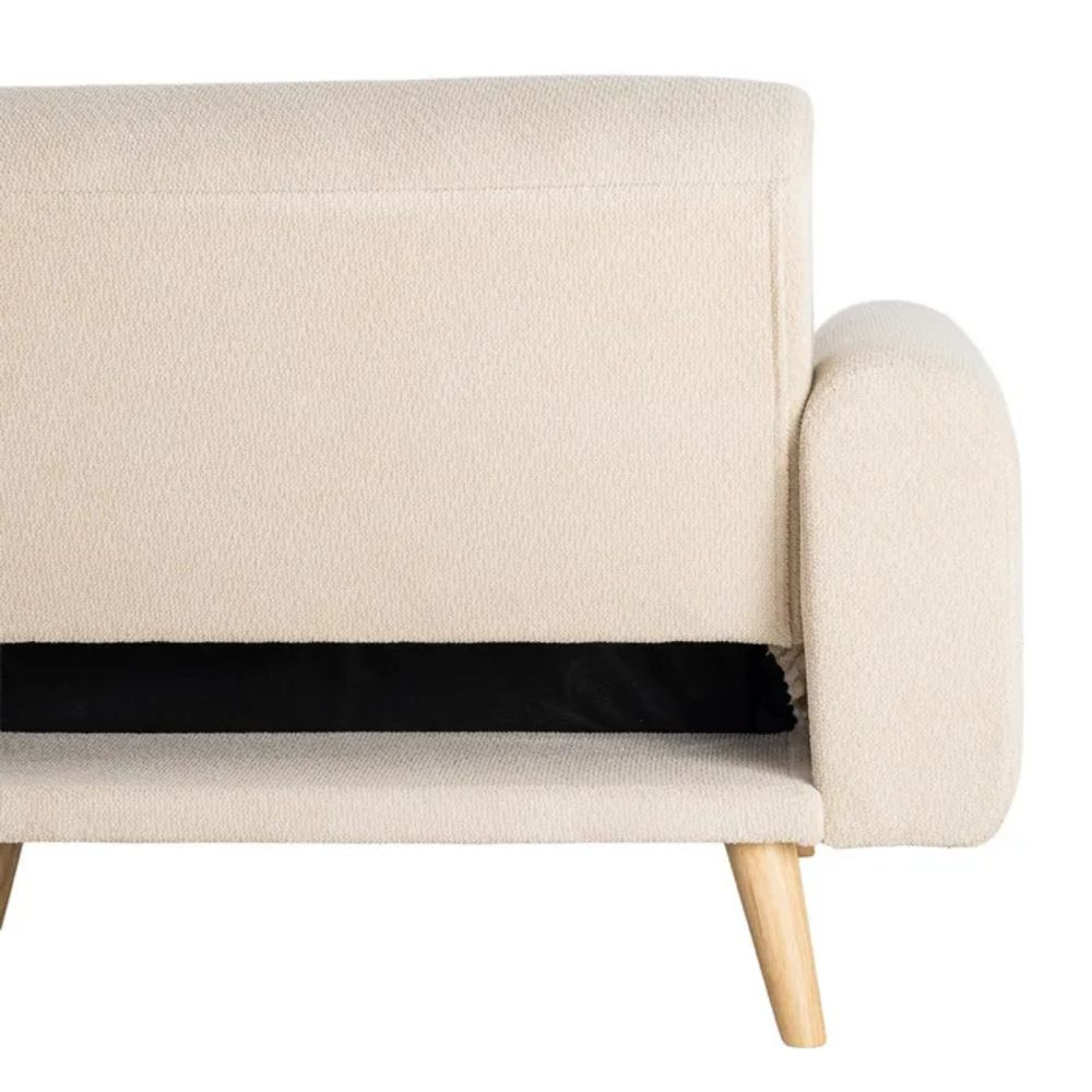 Sofá cama beige patas madera LINO