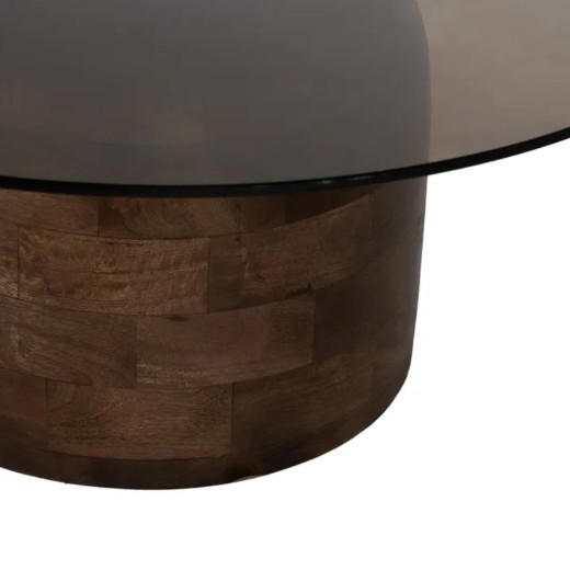 Mesa de centro madera cristal NAO