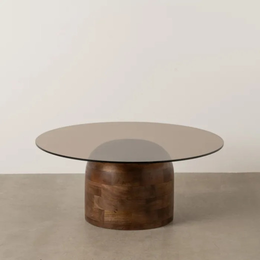 Mesa de centro madera cristal NAO