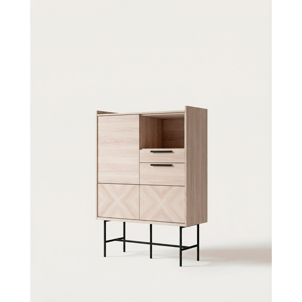 Vitrina patas metálicas ALBOR-ladeada