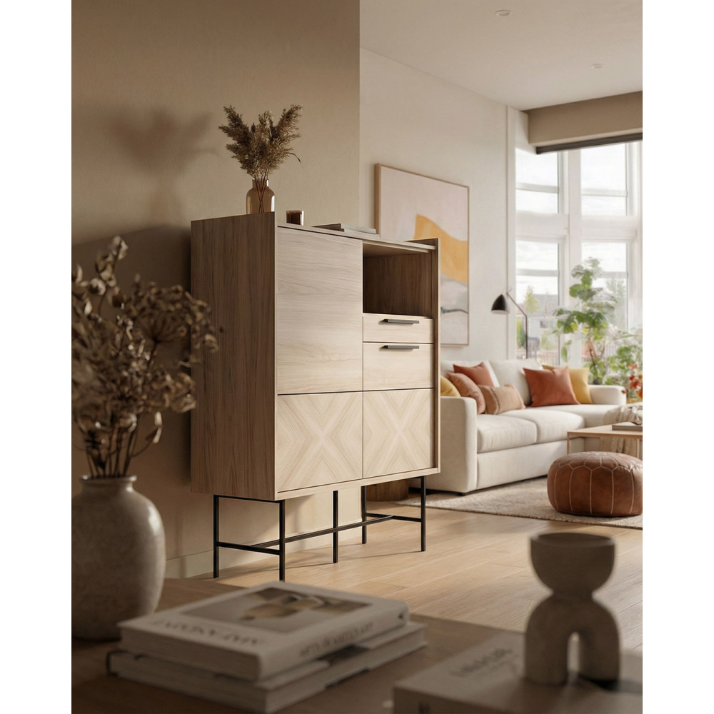 Vitrina patas metálicas ALBOR-ambiente