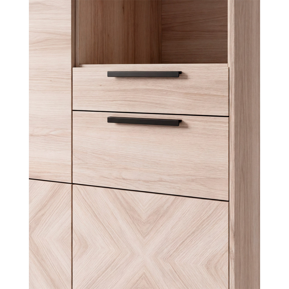 Vitrina patas metálicas ALBOR-detalle cajones